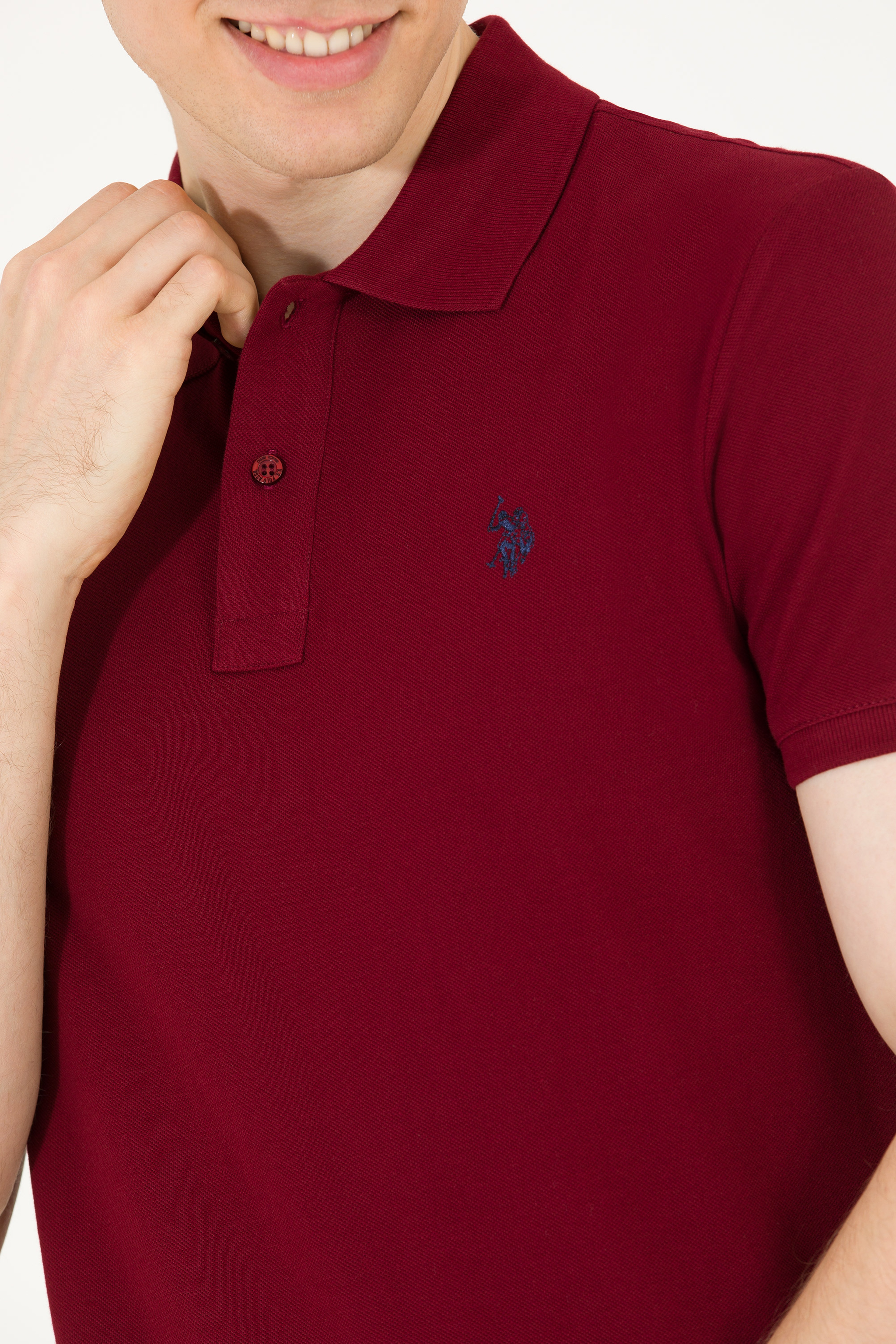 Erkek Plum Basic Polo Yaka Tişört