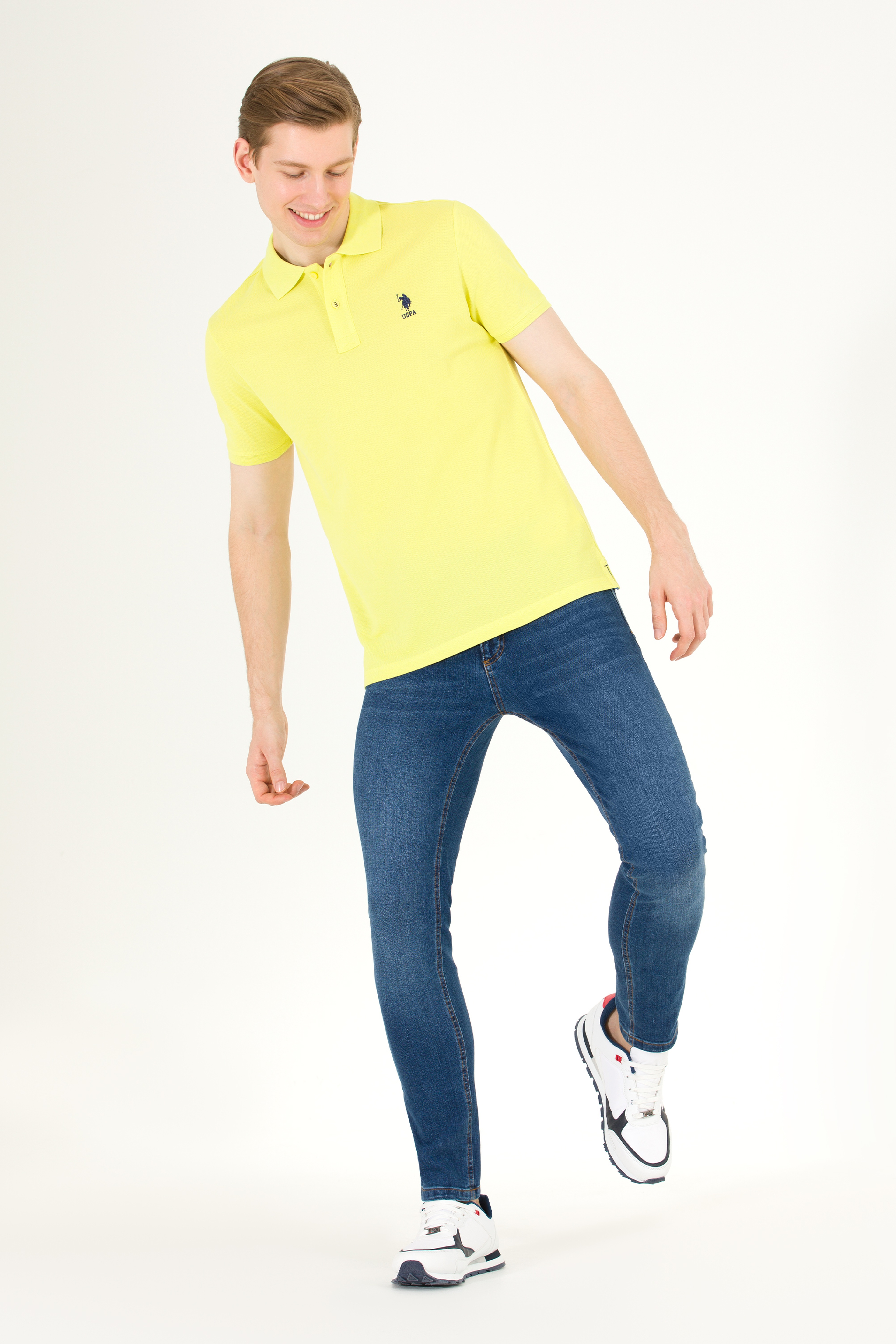 Erkek Citron Basic Polo Yaka Tişört - Image 3