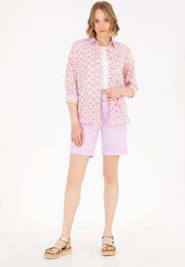 Kadın Somon Uzun Kollu Gömlek - 50267466012