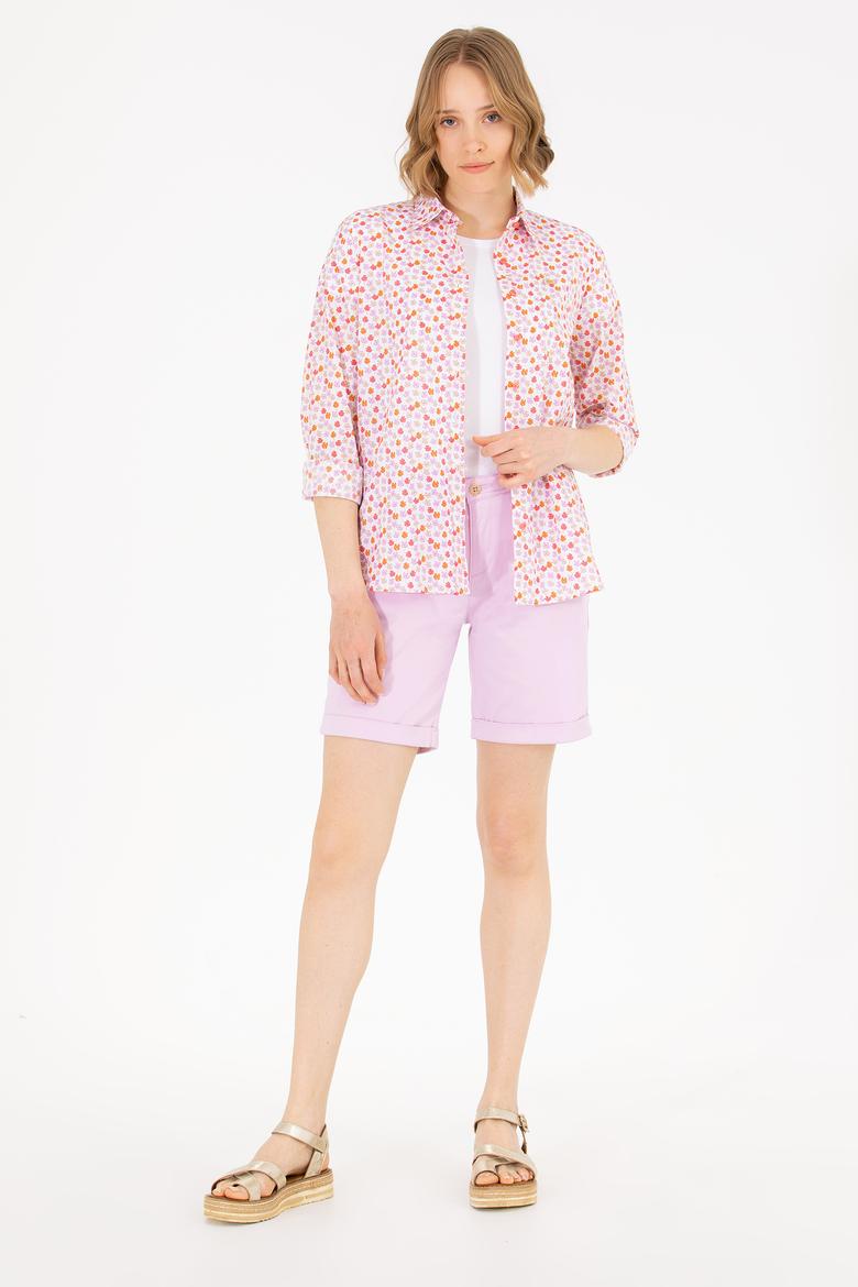 Kadın Somon Uzun Kollu Gömlek - 50267466012