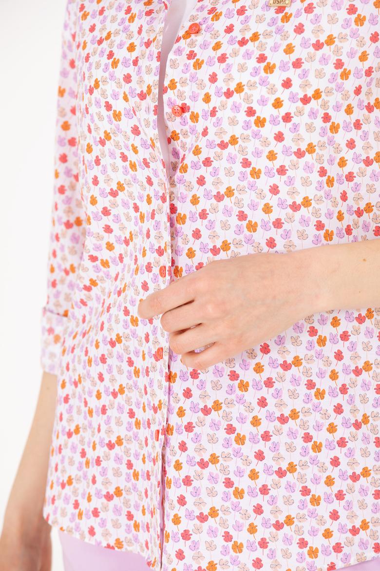 Kadın Somon Uzun Kollu Gömlek - 50267466012