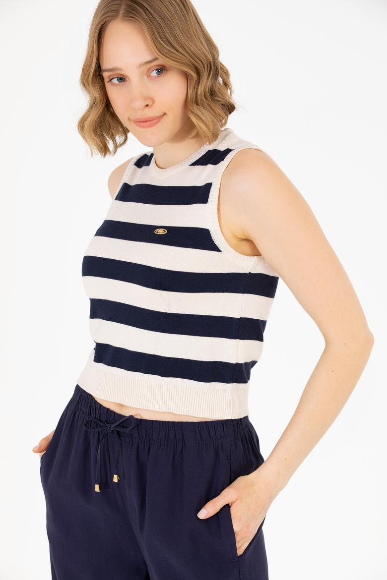 Kadın Lacivert Bisiklet Yaka Kazak - 50264623003