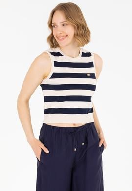 Kadın Lacivert Bisiklet Yaka Kazak - 50264623003