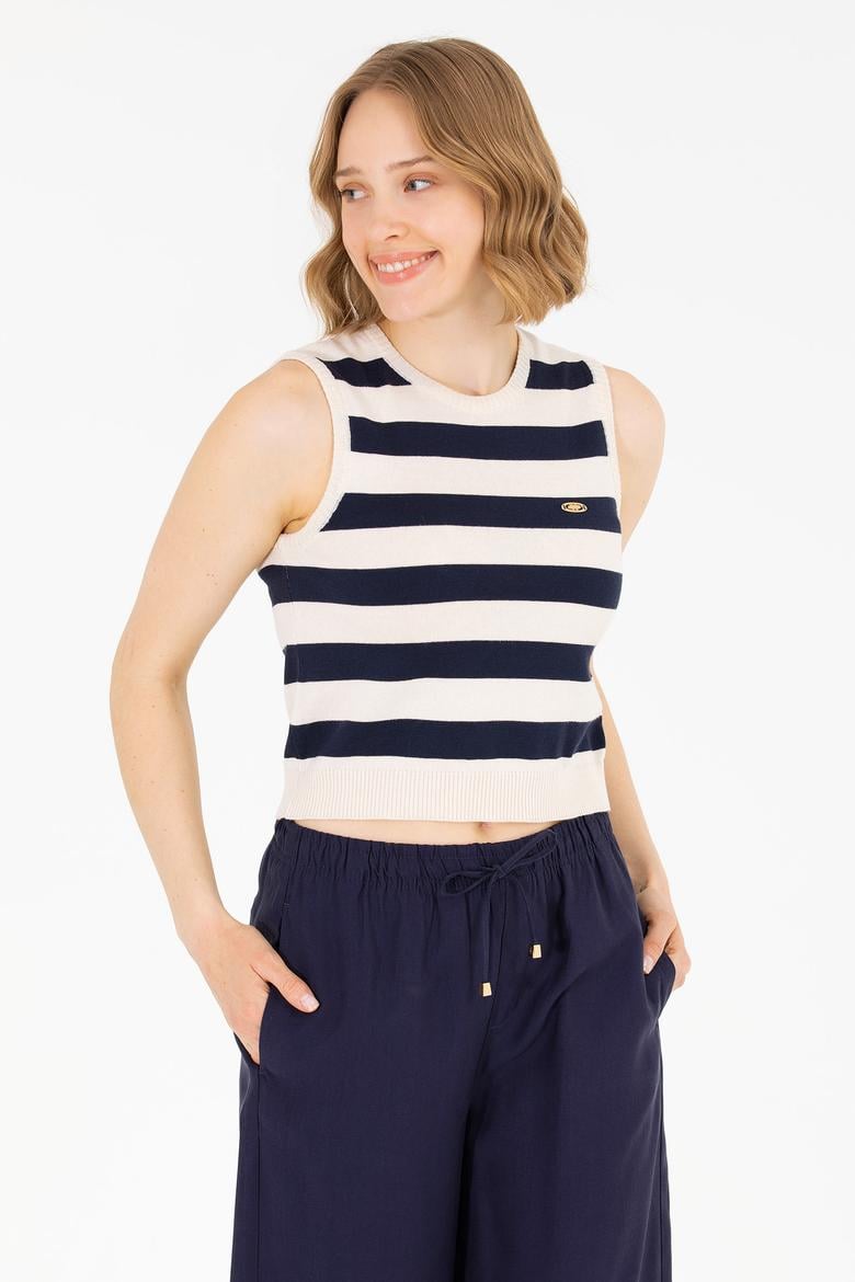 Kadın Lacivert Bisiklet Yaka Kazak