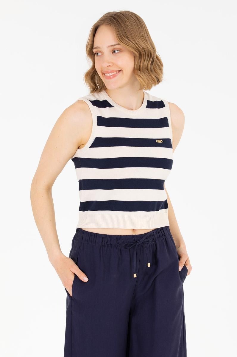 Kadın Lacivert Bisiklet Yaka Kazak