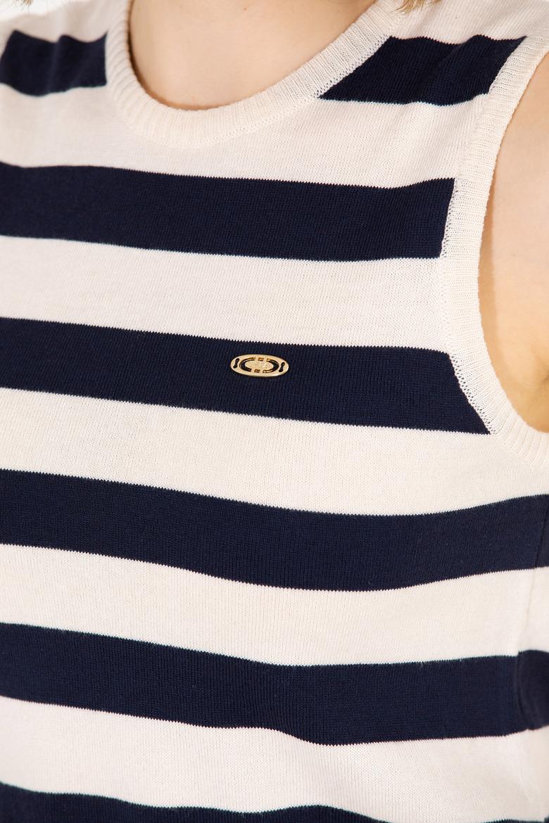 Kadın Lacivert Bisiklet Yaka Kazak - 50264623003