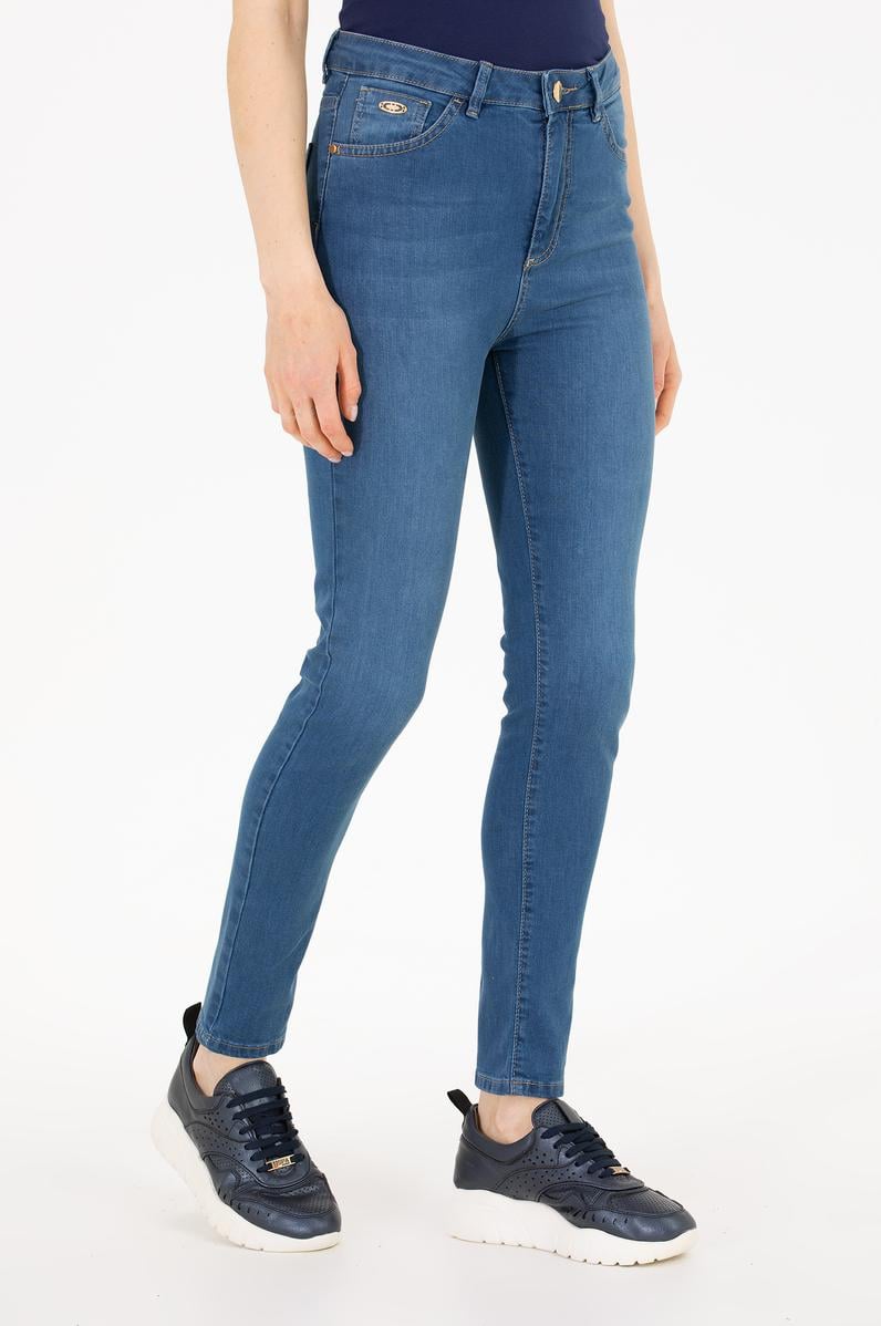 Kadın Mavi Skinny High Waist Fit Jean Pantolon