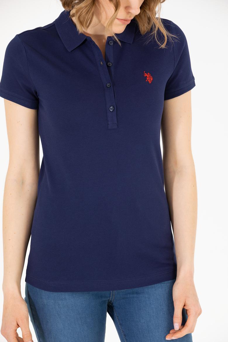 Kadın Lacivert Basic Polo Yaka Tişört - 50262675013
