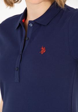 Kadın Lacivert Basic Polo Yaka Tişört - 50262675013