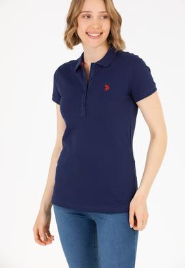 Kadın Lacivert Basic Polo Yaka Tişört - 50262675013