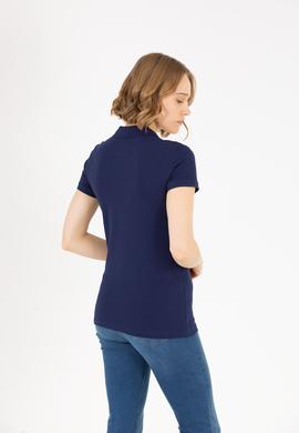 Kadın Lacivert Basic Polo Yaka Tişört - 50262675013