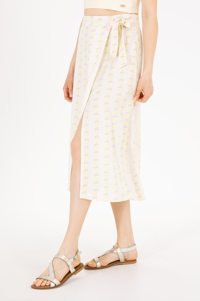 Kadın Ekru Dokuma Etek