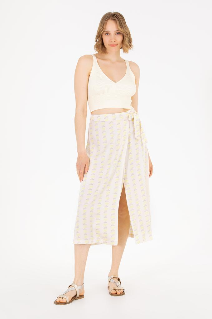 Kadın Ekru Dokuma Etek