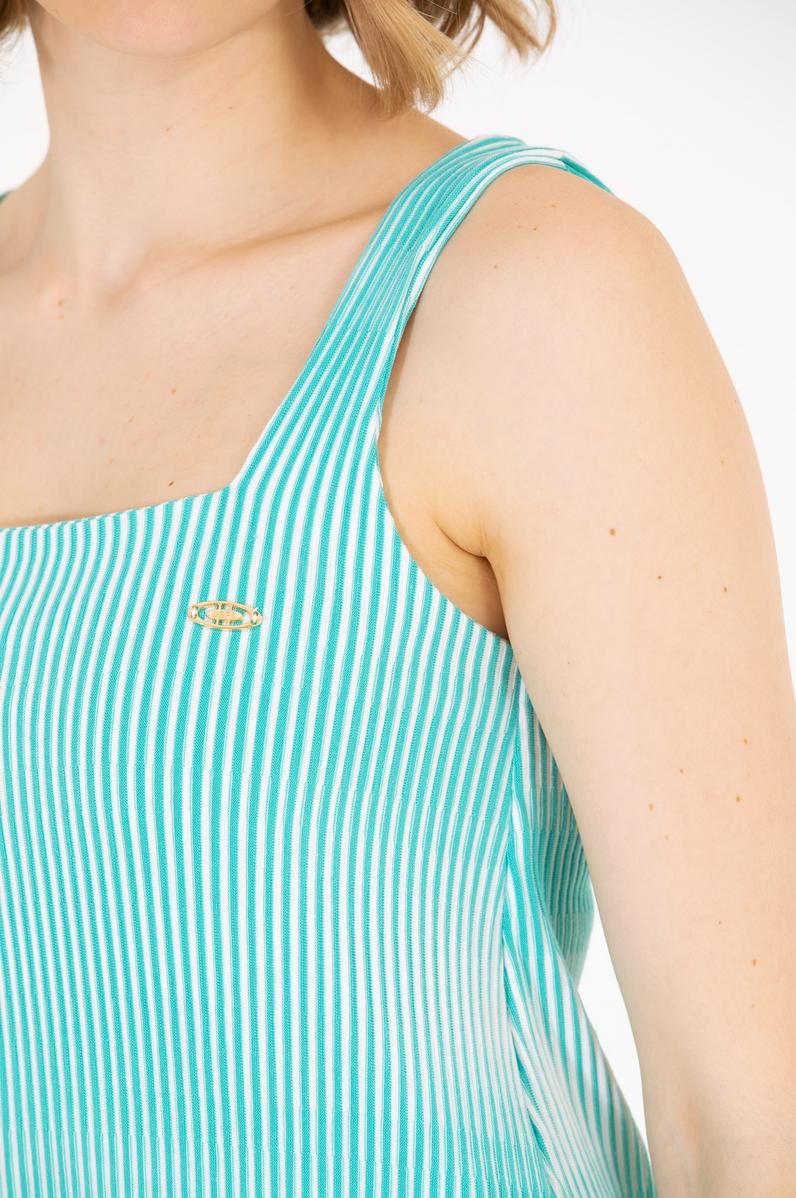 Kadın Mint Bisiklet Yaka Örme Elbise