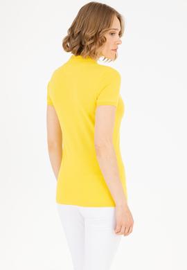 Kadın Sarı Basic Polo Yaka Tişört - 50262698120