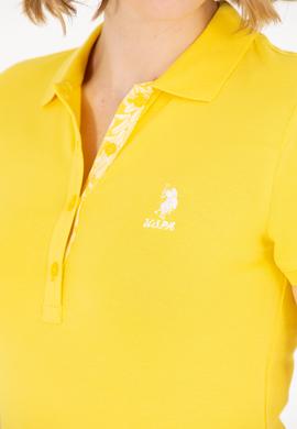 Kadın Sarı Basic Polo Yaka Tişört - 50262698120