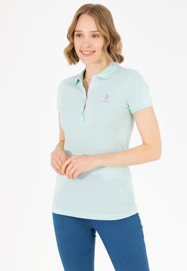 Kadın Su Yeşili Basic Polo Yaka Tişört - 50262698221