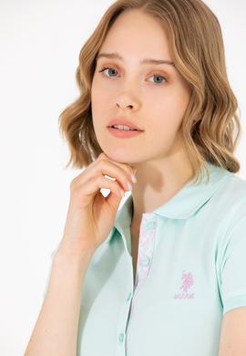 Kadın Su Yeşili Basic Polo Yaka Tişört - 50262698221