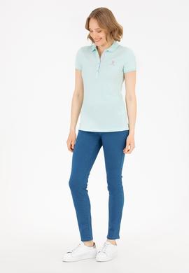 Kadın Su Yeşili Basic Polo Yaka Tişört - 50262698221