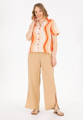 Kadın Camel Loose Relax Fit Pantolon - 50263197014