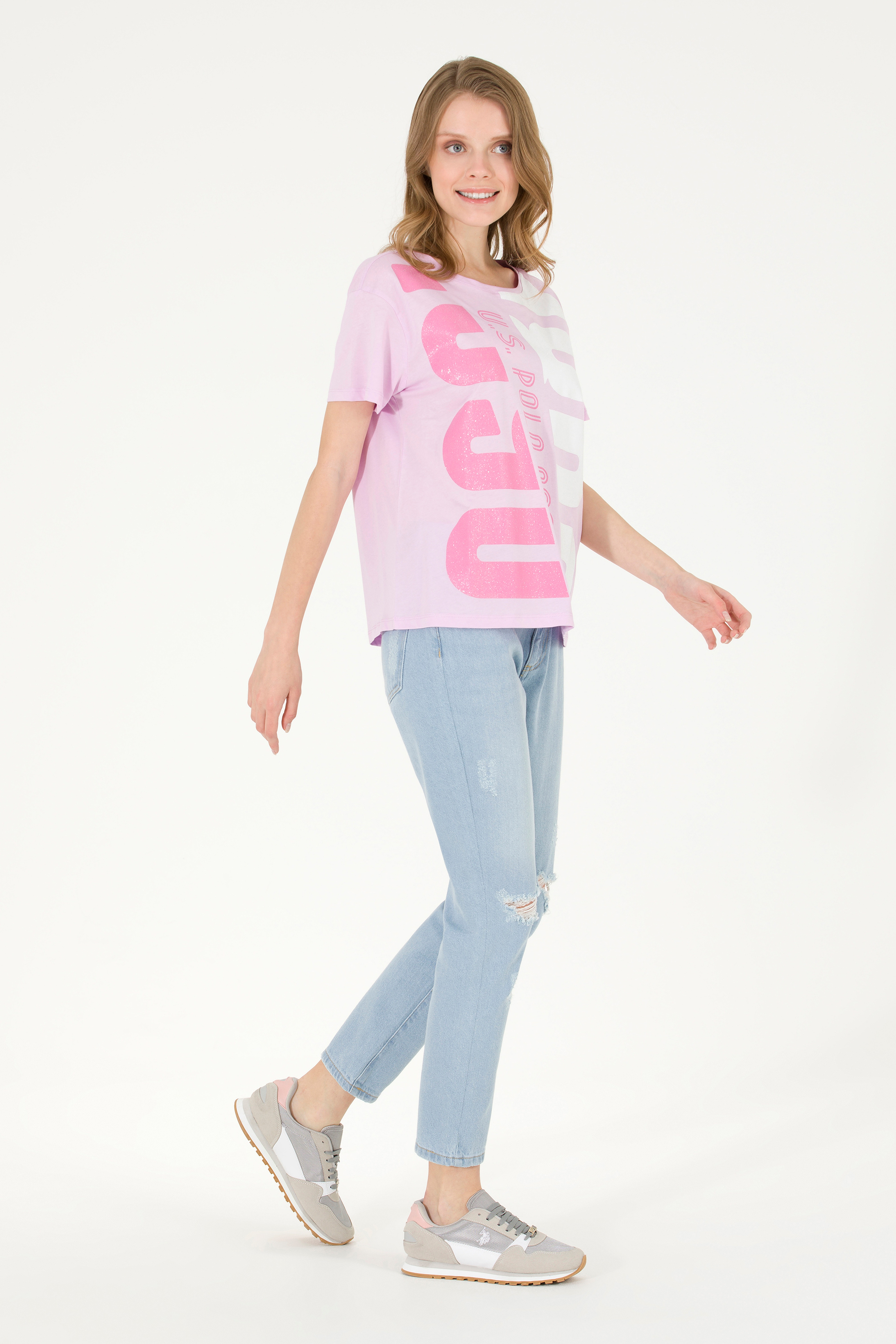 Kadın Açık Mavi Boy Friend Fit Jean Pantolon - Image 3