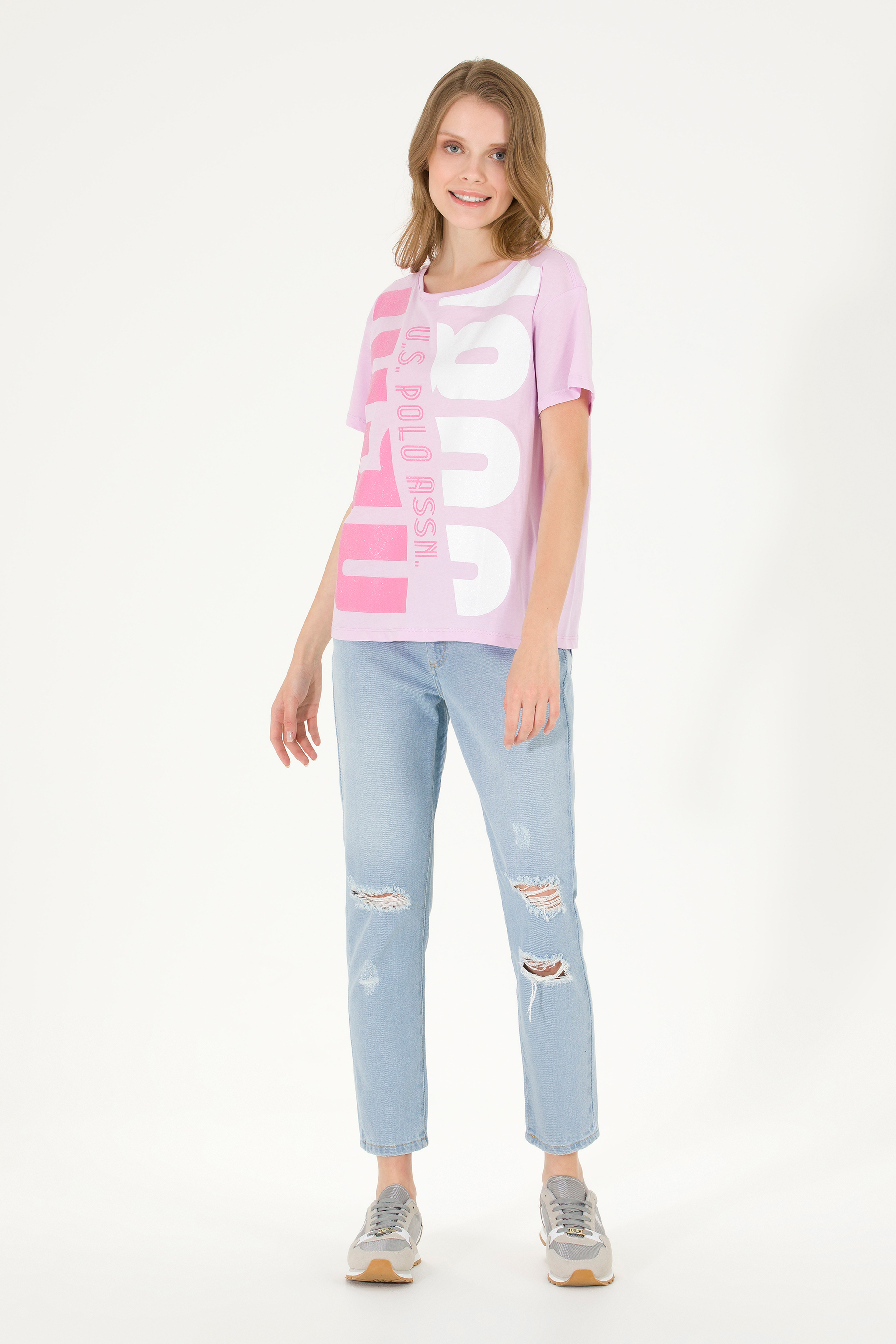 Kadın Açık Mavi Boy Friend Fit Jean Pantolon - Image 1