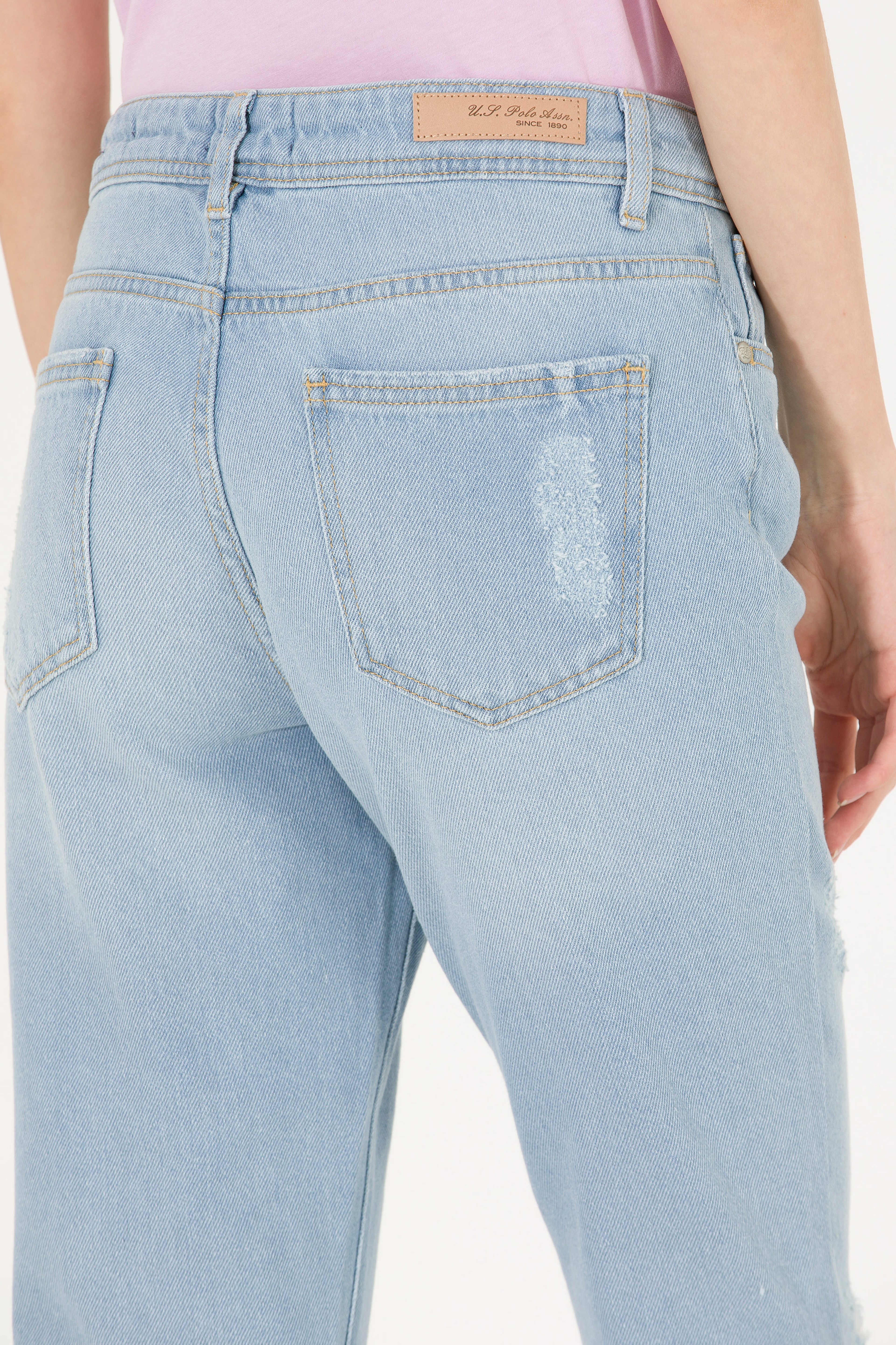 Kadın Açık Mavi Boy Friend Fit Jean Pantolon