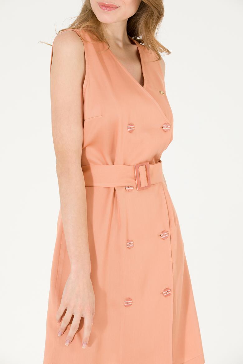 Kadın Pudra Mini Boy Dokuma Elbise - 50262584011