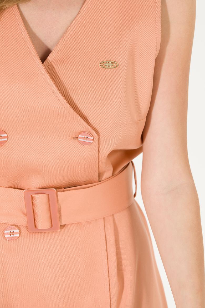 Kadın Pudra Mini Boy Dokuma Elbise - 50262584011