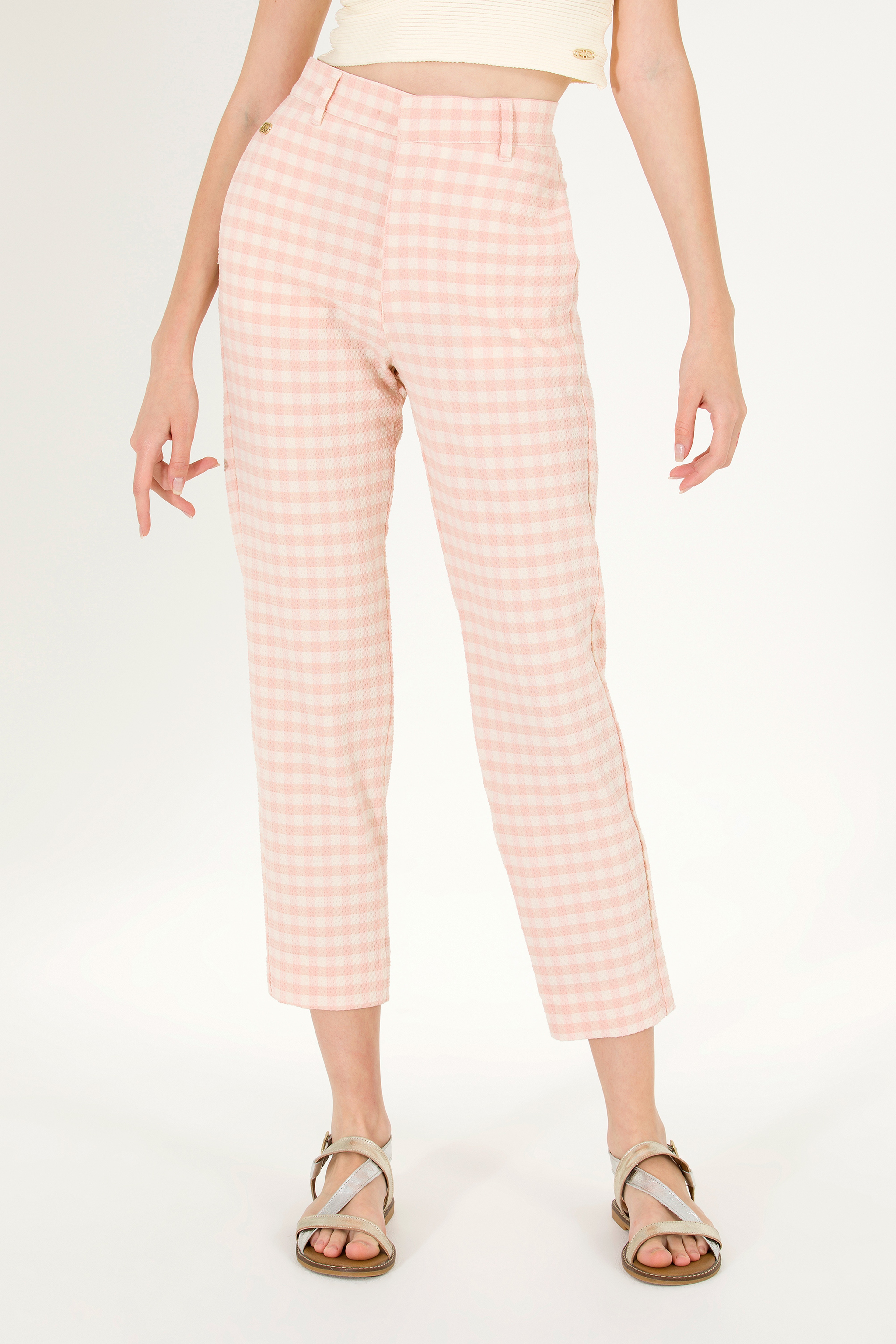 Kadın Pudra Carrot High Waist Fit Pantolon - Image 2