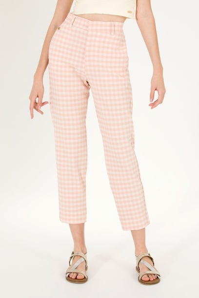Kadın Pudra Carrot High Waist Fit Pantolon