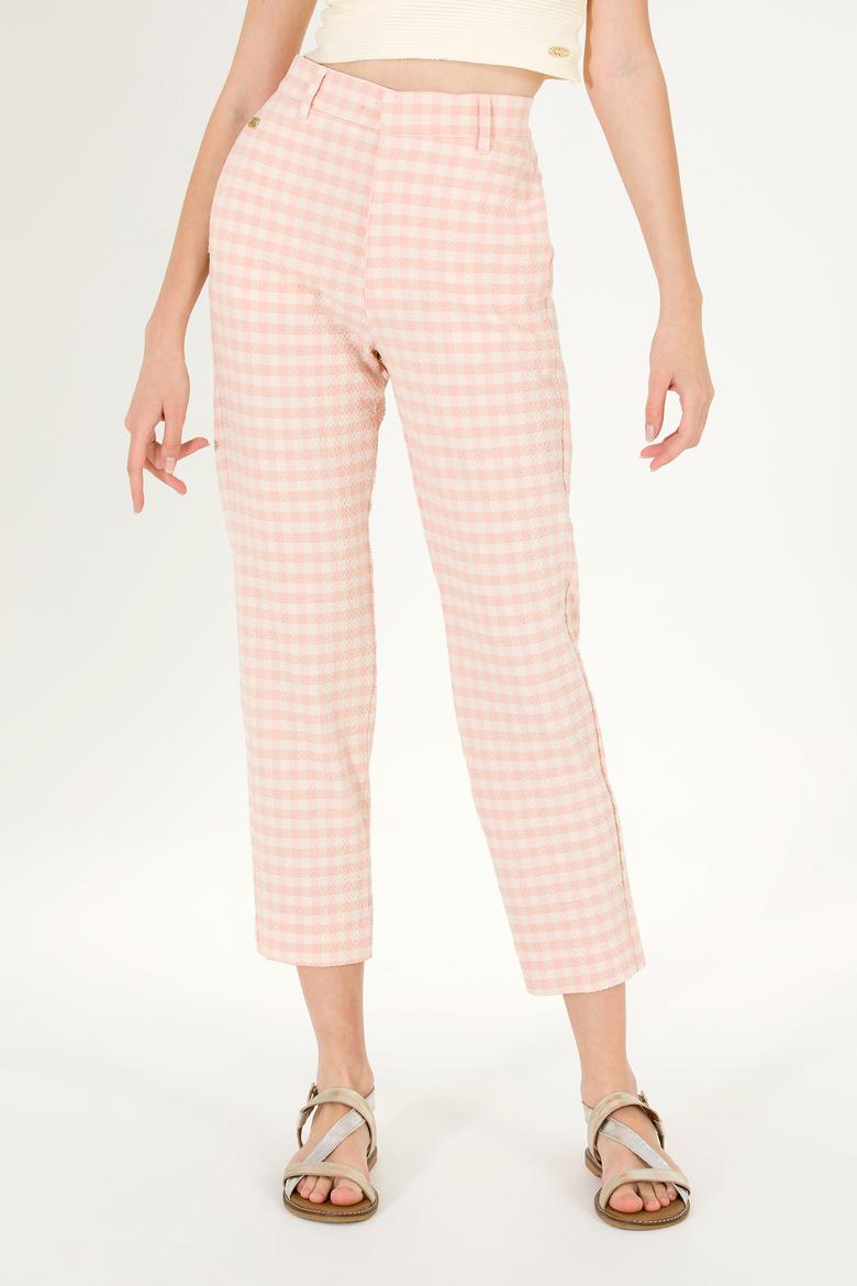 Kadın Pudra Carrot High Waist Fit Pantolon - 50263205003