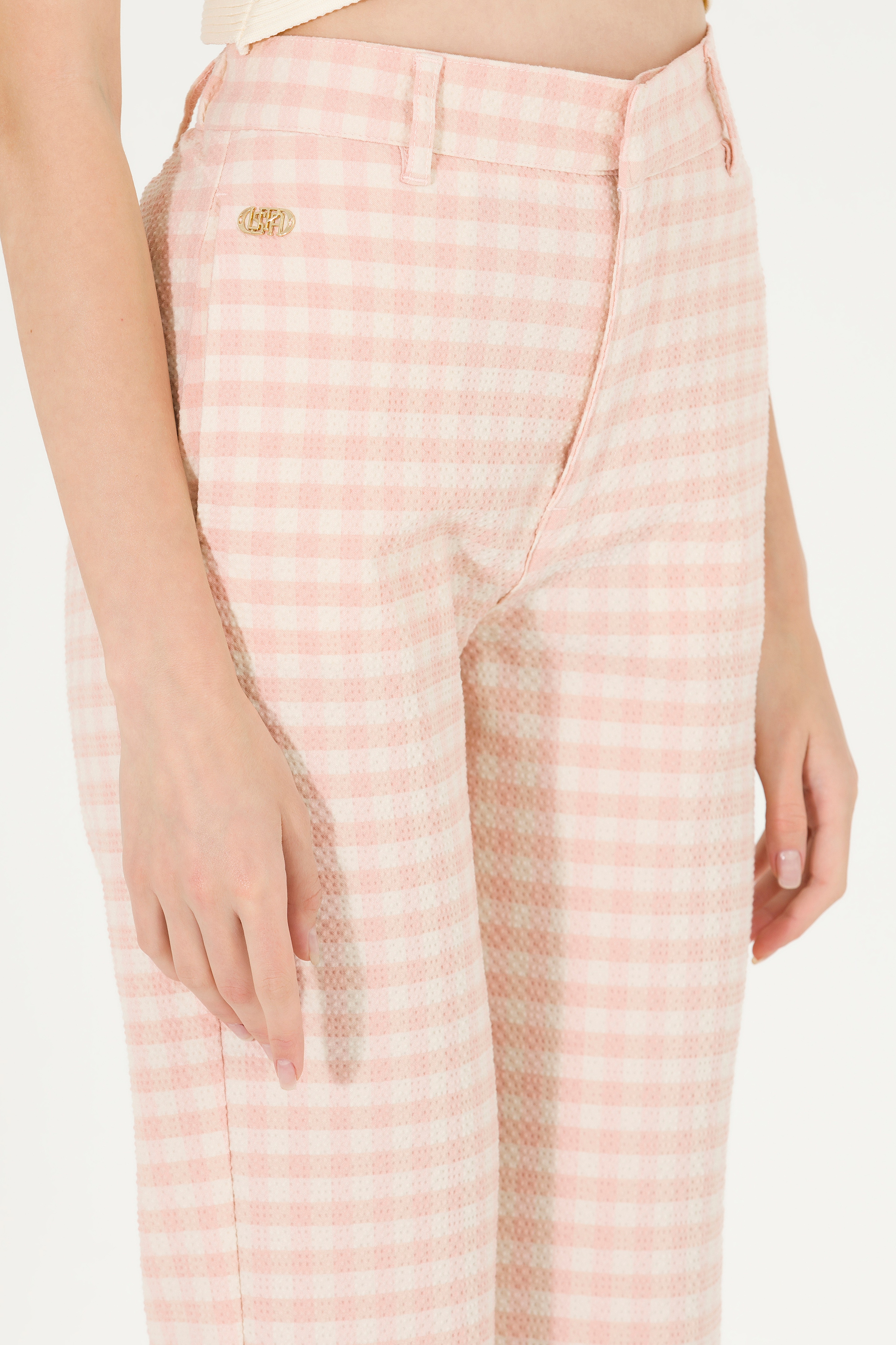 Kadın Pudra Carrot High Waist Fit Pantolon
