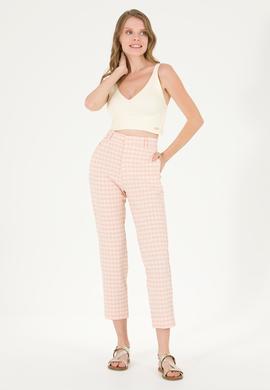 Kadın Pudra Carrot High Waist Fit Pantolon - 50263205003