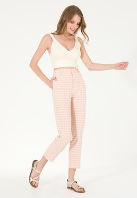 Kadın Pudra Carrot High Waist Fit Pantolon - 50263205003