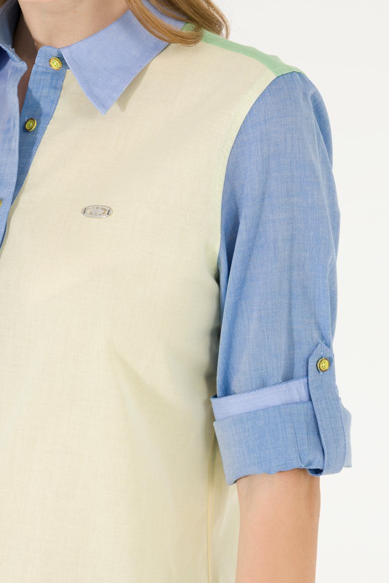 Kadın Neon Sarı Uzun Kollu Gömlek - 50264059003