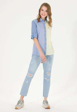 Kadın Neon Sarı Uzun Kollu Gömlek - 50264059003