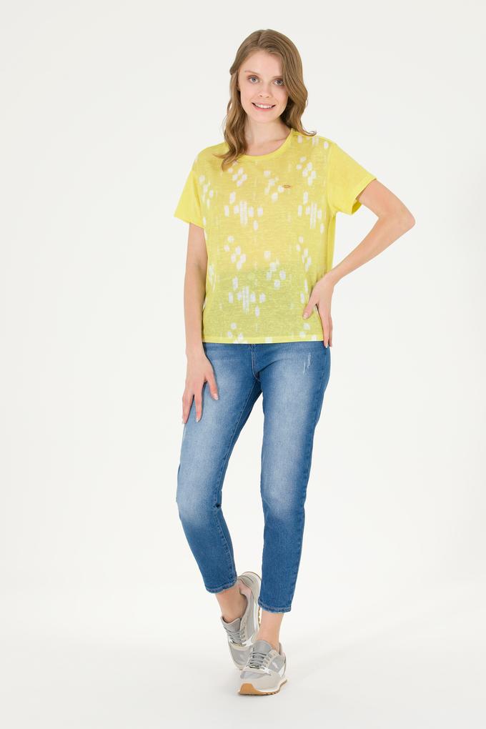 Kadın Mavi Mom High Waist Fit Jean Pantolon