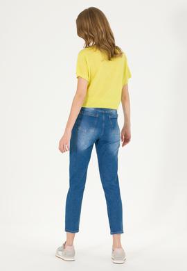 Kadın Mavi Mom High Waist Fit Jean Pantolon - 50266288003