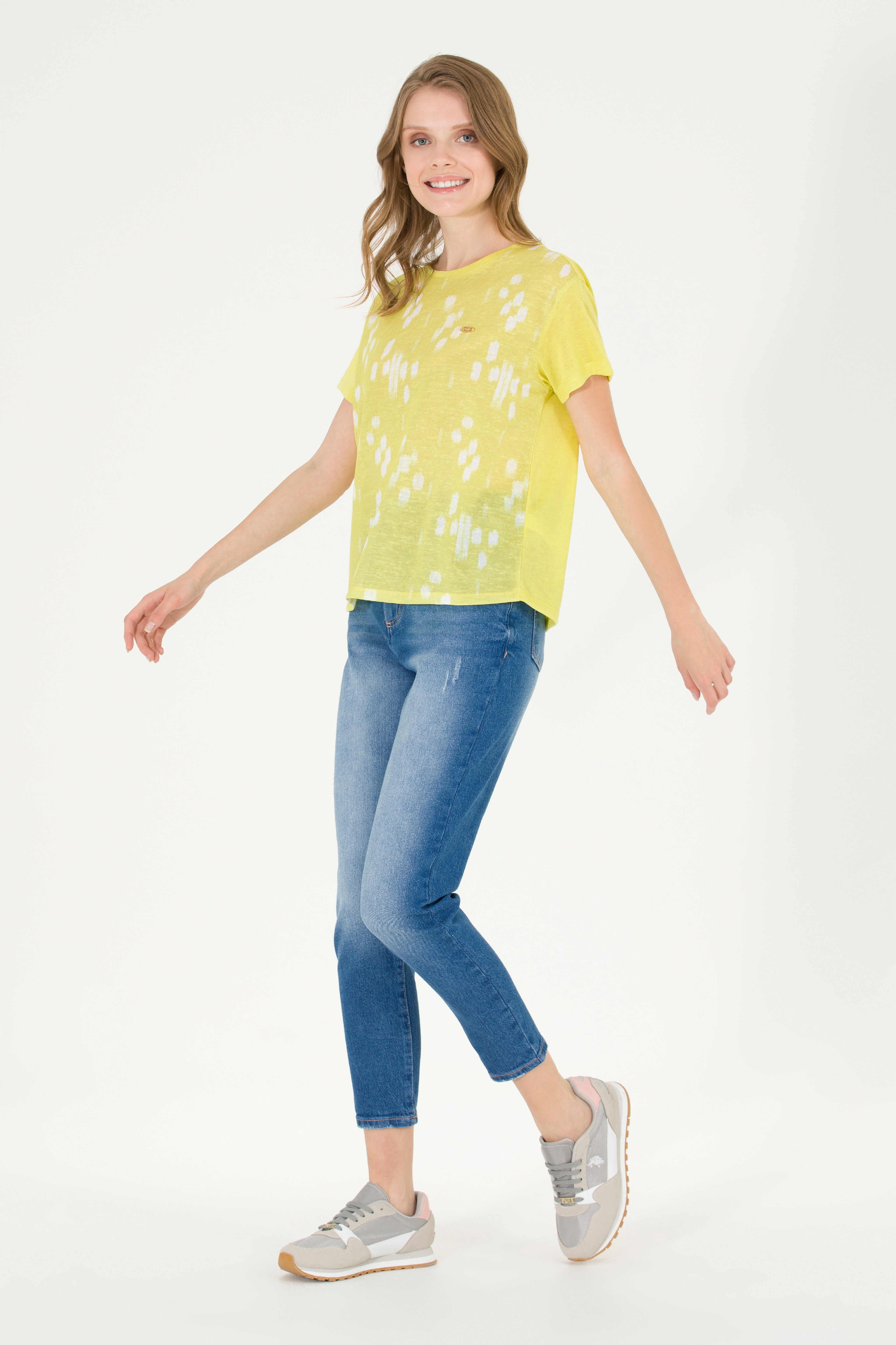 Kadın Mavi Mom High Waist Fit Jean Pantolon