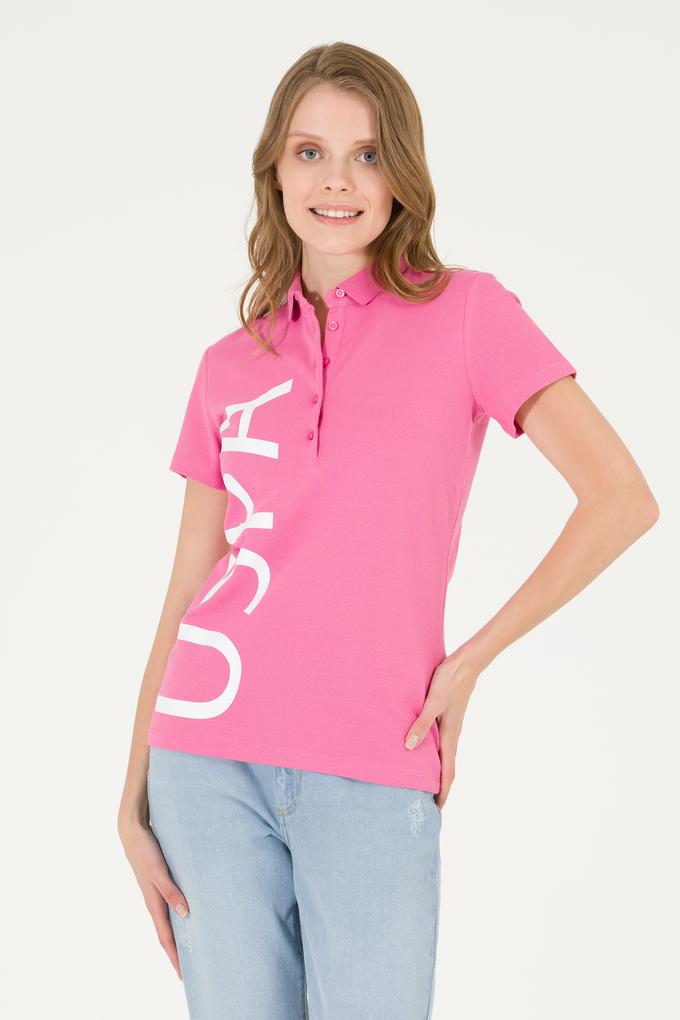 Kadın Pembe Polo Yaka Tişört
