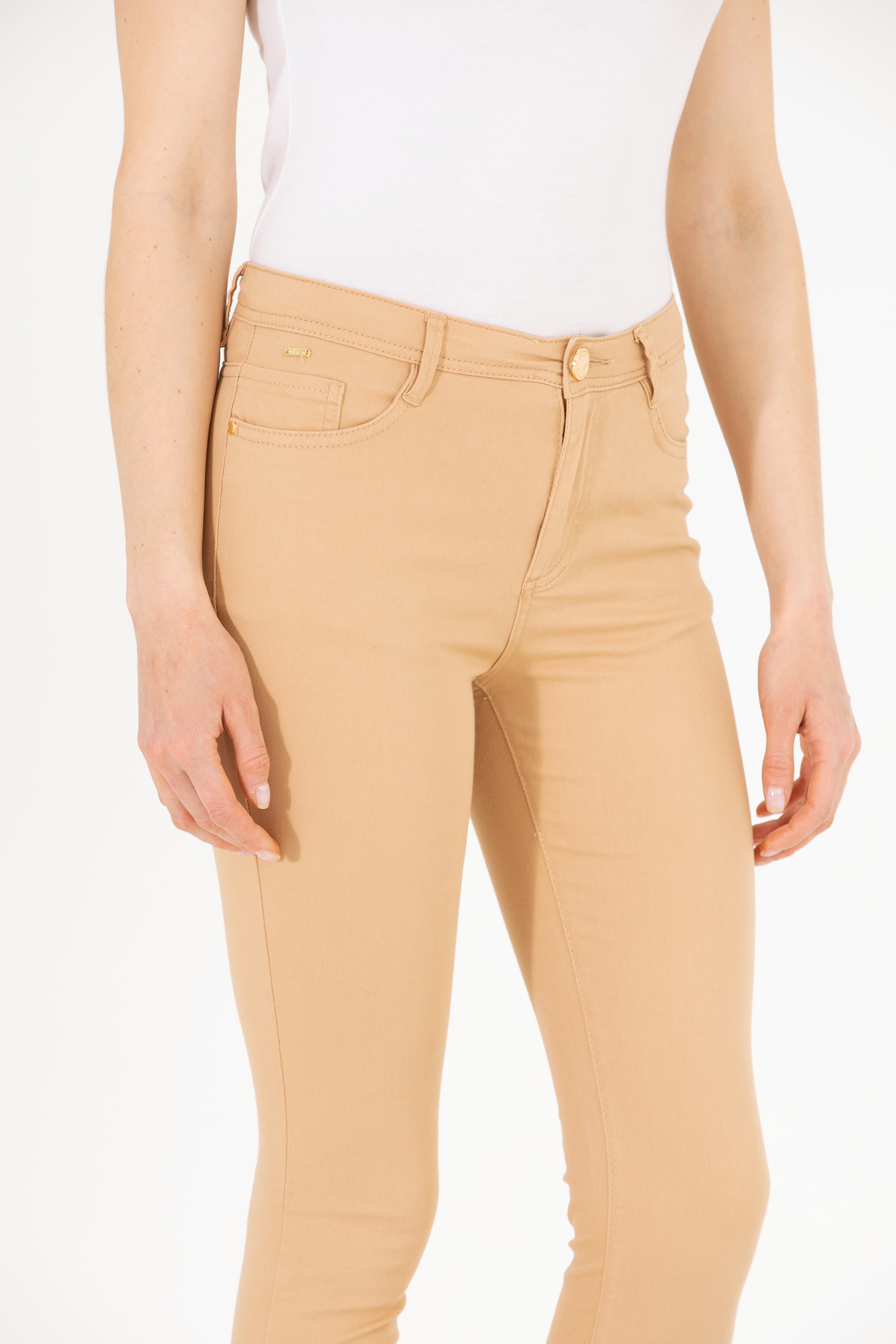 Kadın Camel Toothpick Fit Pantolon