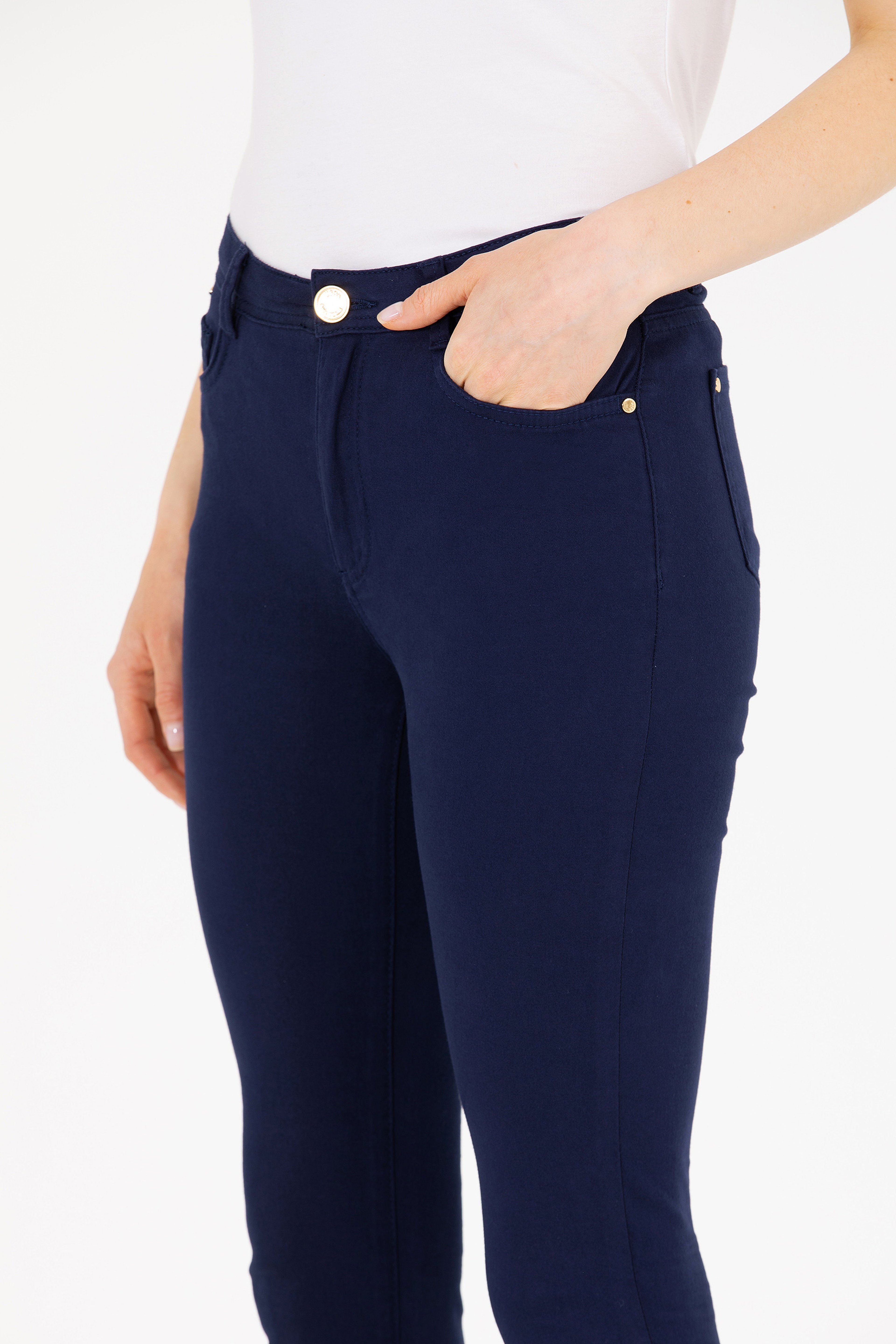 Kadın Lacivert Toothpick Fit Pantolon