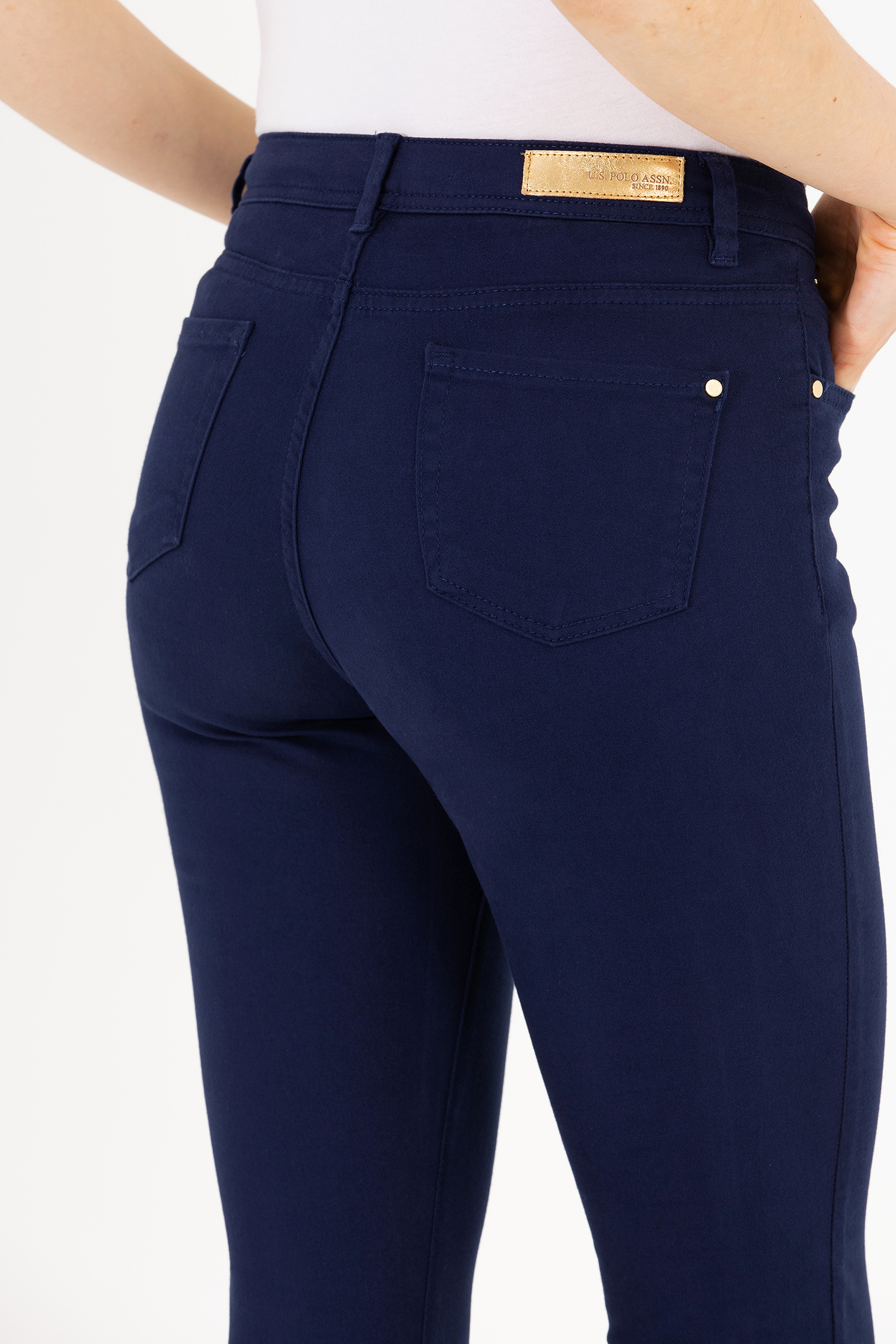 Kadın Lacivert Toothpick Fit Pantolon - Image 7