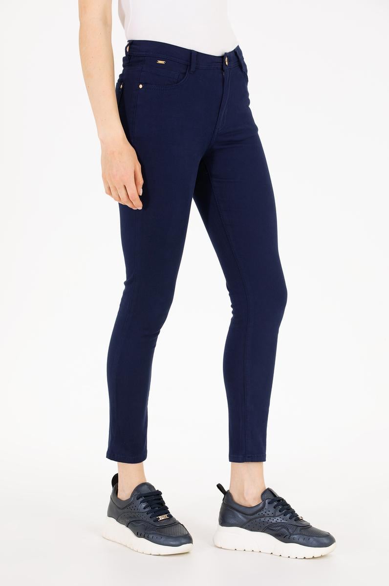 Kadın Lacivert Toothpick Fit Pantolon