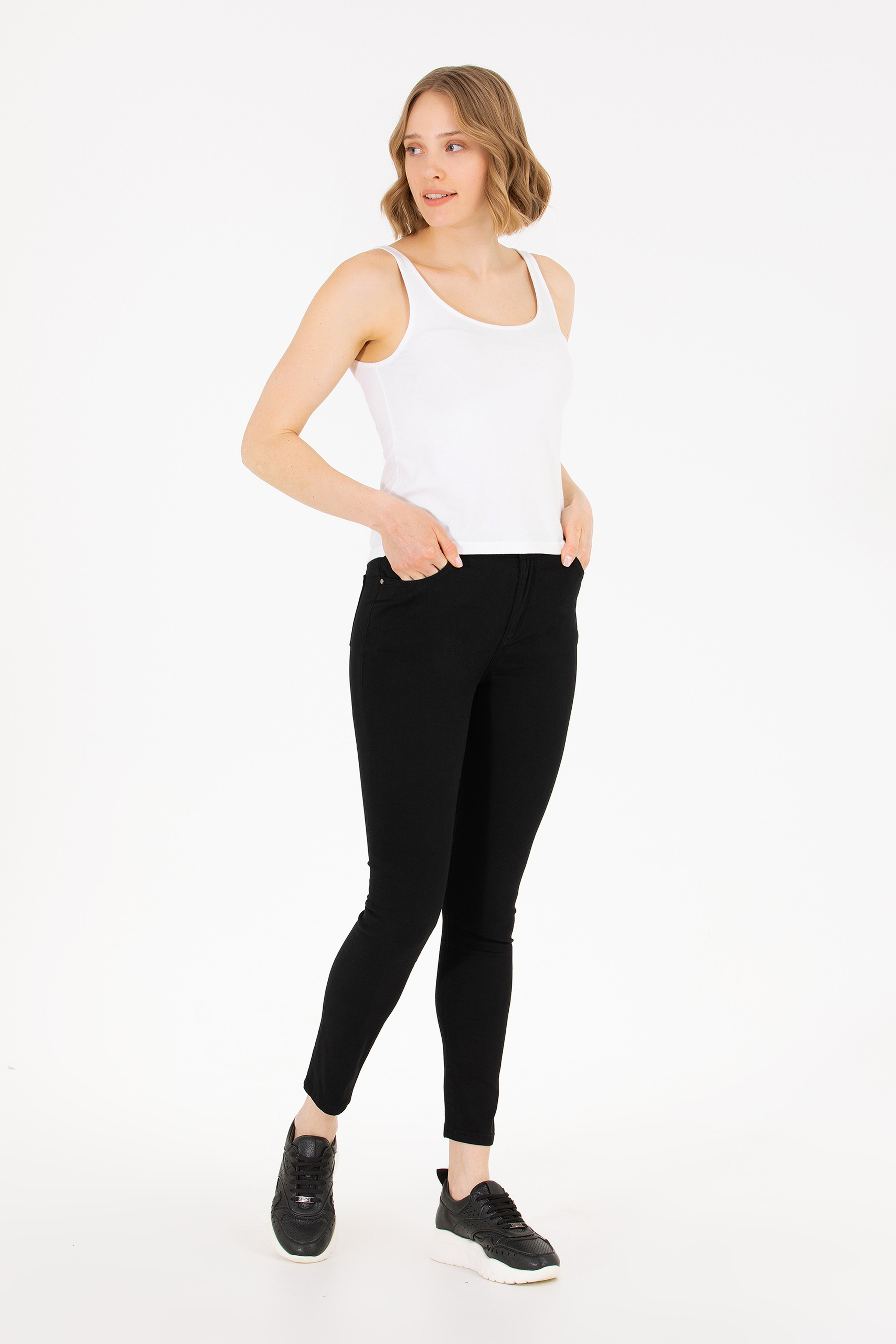 Kadın Siyah Toothpick Fit Pantolon