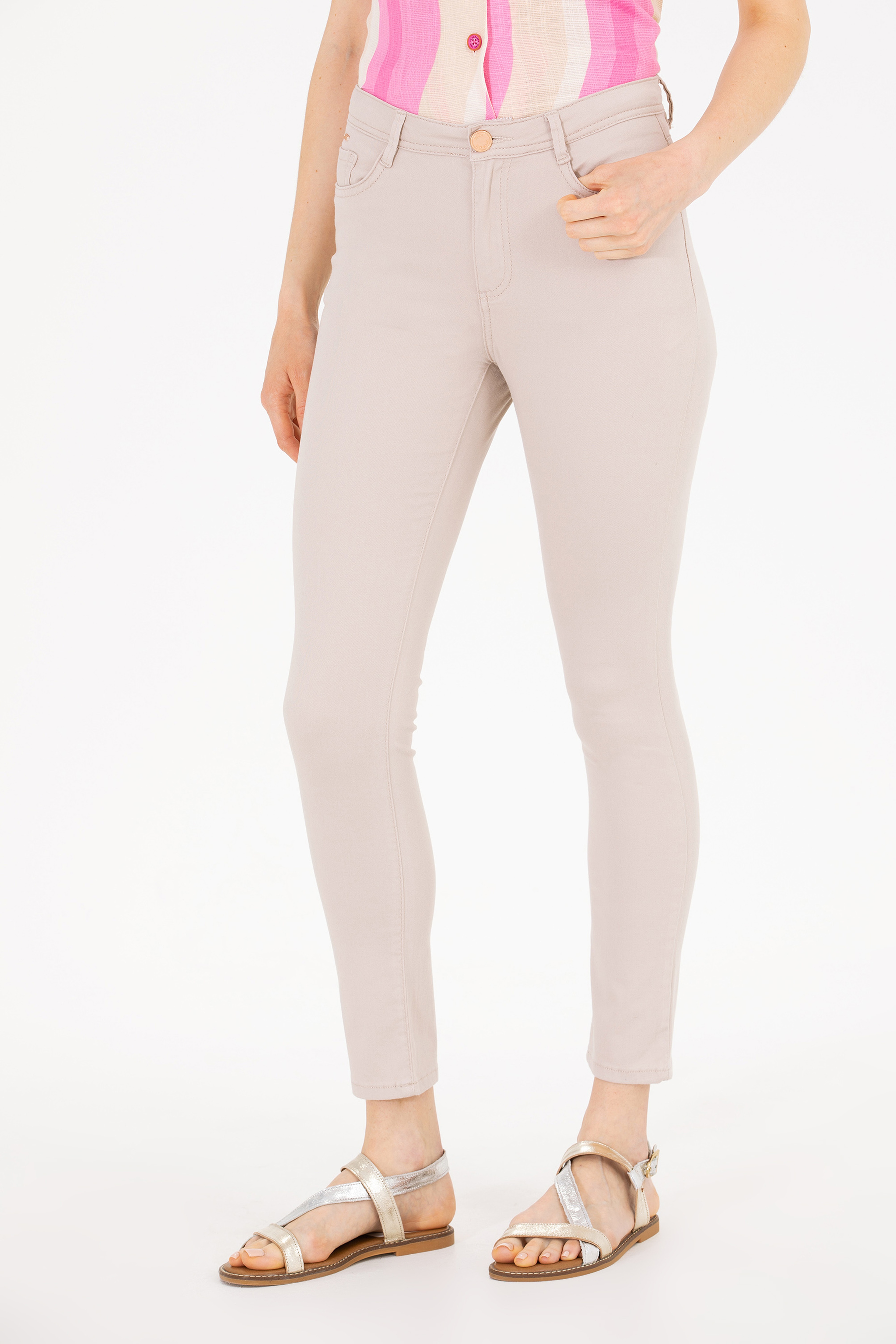 Kadın Taş Toothpick Fit Pantolon - Image 2