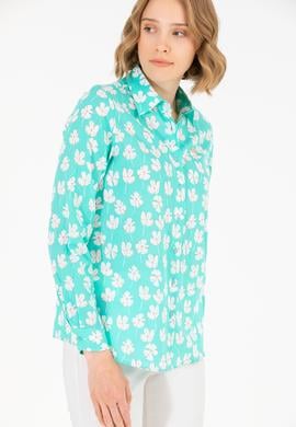 Kadın Mint Uzun Kollu Gömlek - 50263742010