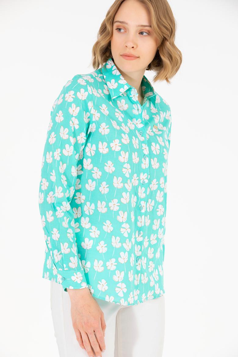 Kadın Mint Uzun Kollu Gömlek - 50263742010