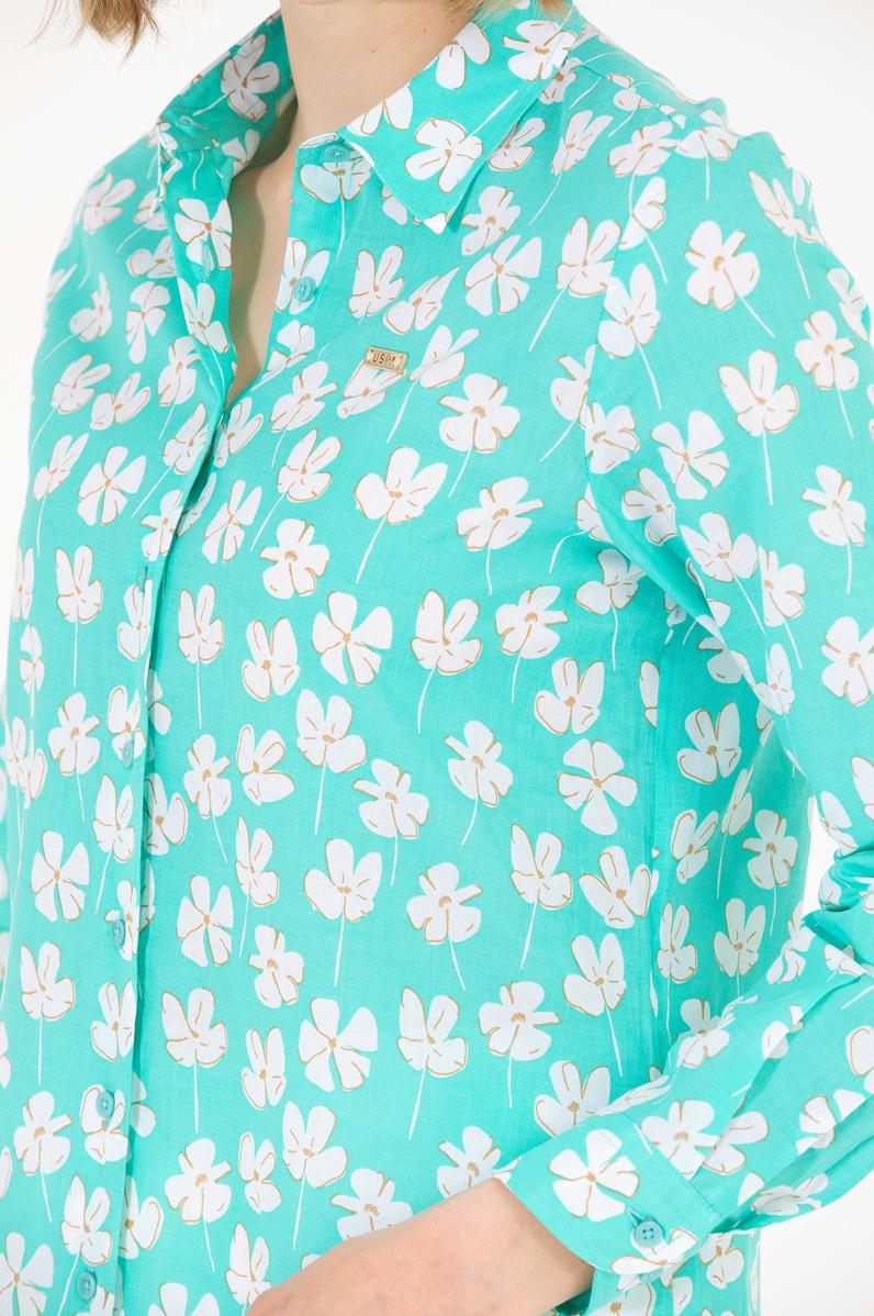 Kadın Mint Uzun Kollu Gömlek